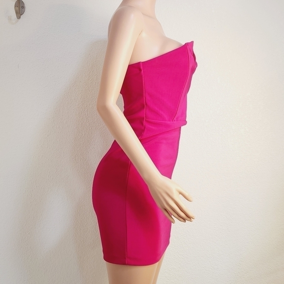 LULU'S Pink Bodycon Strapless Dress Size: M - Picture 5 of 7